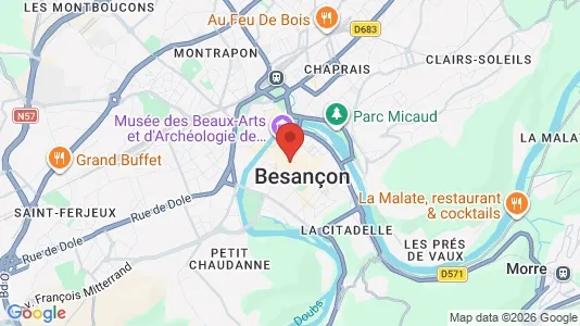 Apartments for rent i Besançon - kort over placeringen