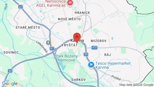 Apartments for rent i Karviná - kort over placeringen