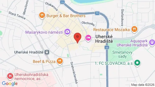 Apartments for rent i Uherské Hradiště - kort over placeringen