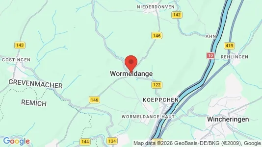 Apartments for rent i Wormeldange - kort over placeringen
