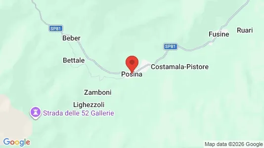 Apartments for rent i Posina - kort over placeringen