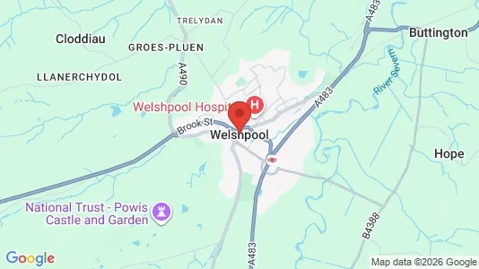 Rooms for rent i Welshpool - Powys - kort over placeringen