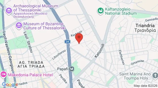 Apartments for rent i Thessaloniki - kort over placeringen