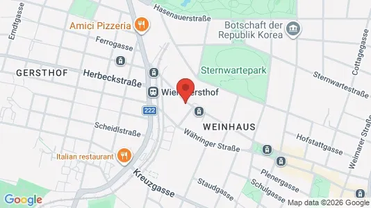 Apartments for rent i Wien Währing - kort over placeringen