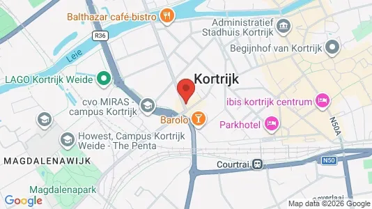 Apartments for rent i Kortrijk - kort over placeringen