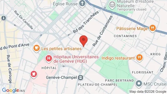 Apartments for rent i Geneva Plainpalais - kort over placeringen