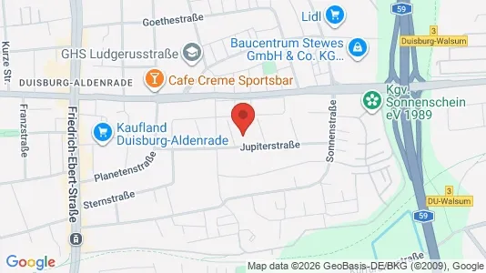 Apartments for rent i Duisburg - kort over placeringen