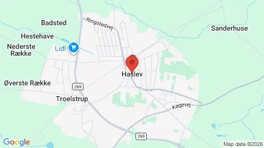 Houses for rent i Haslev - kort over placeringen