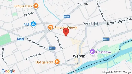 Apartments for rent i Wervik - kort over placeringen