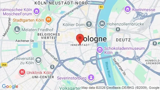 Apartments for rent i Cologne Innenstadt - kort over placeringen