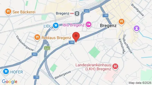 Apartments for rent i Bregenz - kort over placeringen
