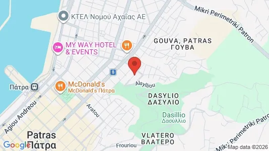 Apartments for rent i Patras - kort over placeringen