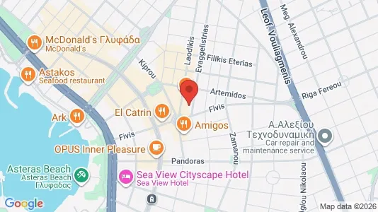 Apartments for rent i Glyfada - kort over placeringen
