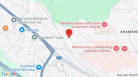 Apartments for rent i Bratislava Nové Mesto - kort over placeringen