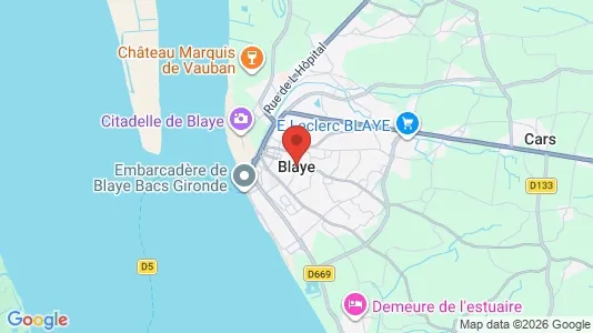 Apartments for rent i Blaye - kort over placeringen