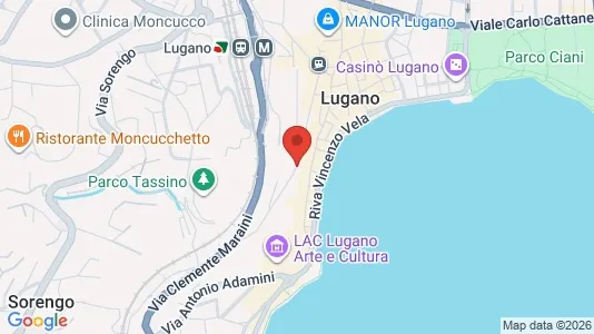 Apartments for rent i Lugano - kort over placeringen