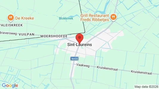 Houses for rent i Sint-Laureins - kort over placeringen