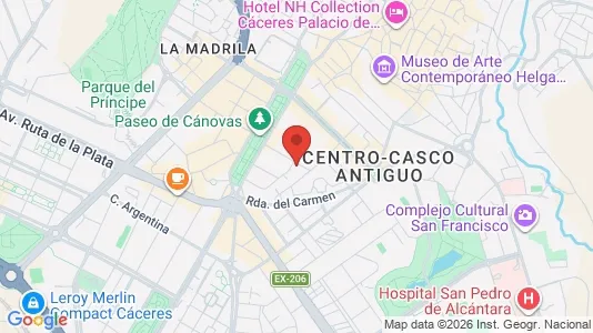 Apartments for rent i Cáceres - kort over placeringen