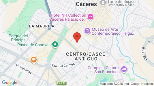 Apartments for rent i Cáceres - kort over placeringen