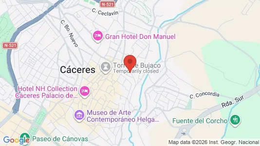 Apartments for rent i Cáceres - kort over placeringen
