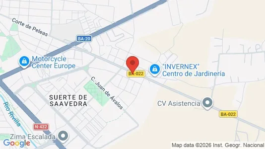 Apartments for rent i Badajoz - kort over placeringen