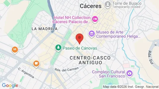 Apartments for rent i Cáceres - kort over placeringen
