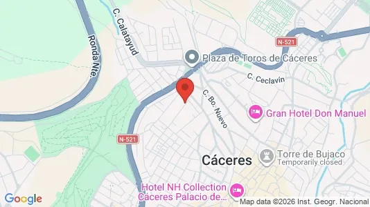 Apartments for rent i Cáceres - kort over placeringen