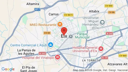 Houses for rent i Elche/Elx - kort over placeringen