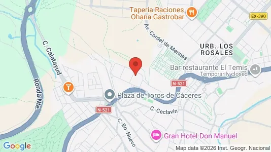 Apartments for rent i Cáceres - kort over placeringen