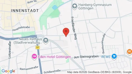 Apartments for rent i Göttingen - kort over placeringen