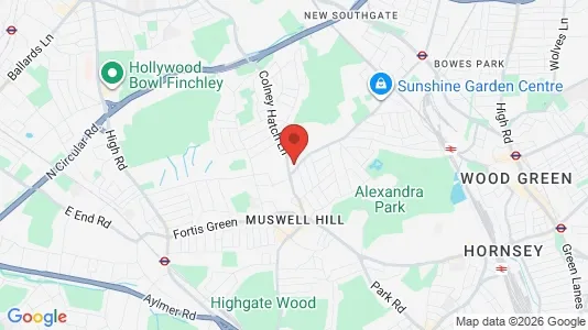 Houses for rent i London N10 - kort over placeringen