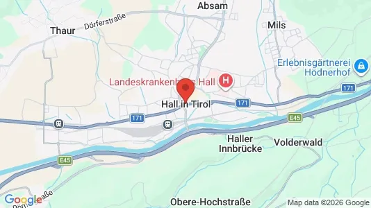 Apartments for rent i Hall in Tirol - kort over placeringen