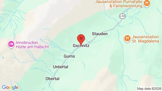 Apartments for rent i Gschnitz - kort over placeringen