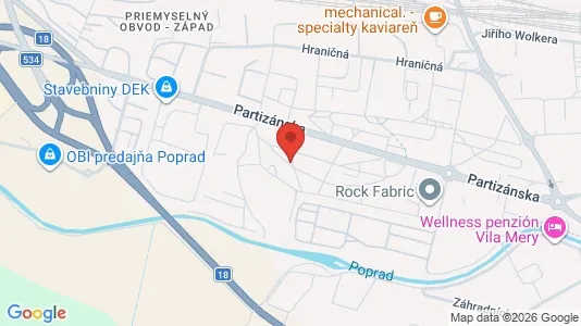 Apartments for rent i Poprad - kort over placeringen