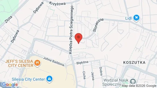 Apartments for rent i Katowice - kort over placeringen