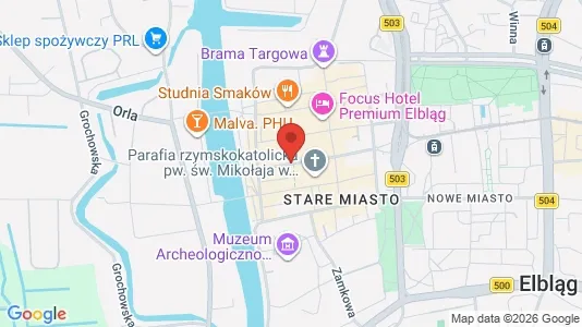 Apartments for rent i Elbląg - kort over placeringen