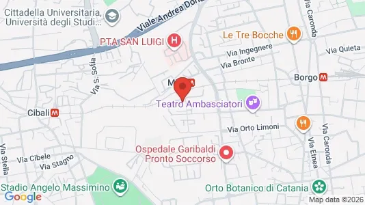 Apartments for rent i Catania - kort over placeringen