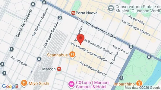 Apartments for rent i Turin - kort over placeringen