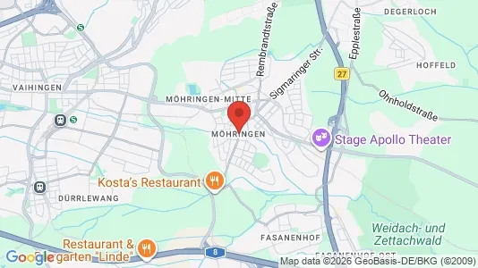 Apartments for rent i Stuttgart Möhringen - kort over placeringen