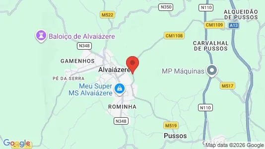 Apartments for rent i Alvaiázere - kort over placeringen