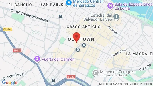 Apartments for rent i Zaragoza - kort over placeringen