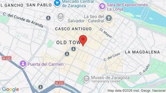 Apartments for rent i Zaragoza - kort over placeringen