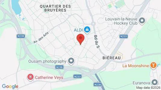 Apartments for rent i Ottignies-Louvain-la-Neuve - kort over placeringen