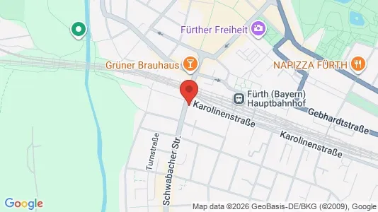 Apartments for rent i Fürth - kort over placeringen