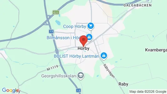 Houses for rent i Hörby - kort over placeringen
