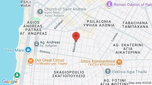 Apartments for rent i Patras - kort over placeringen