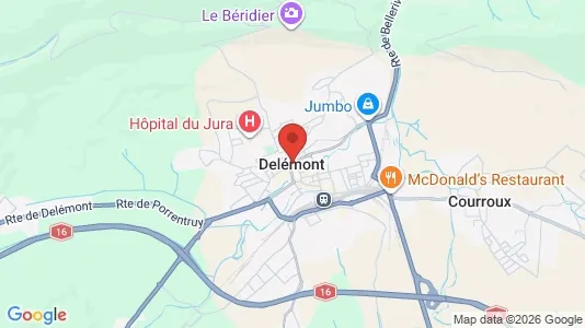 Apartments for rent i Delsberg - kort over placeringen