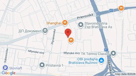 Apartments for rent i Bratislava Ružinov - kort over placeringen