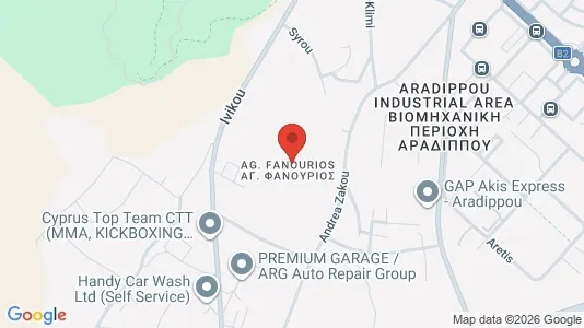 Apartments for rent i Aradippou - kort over placeringen