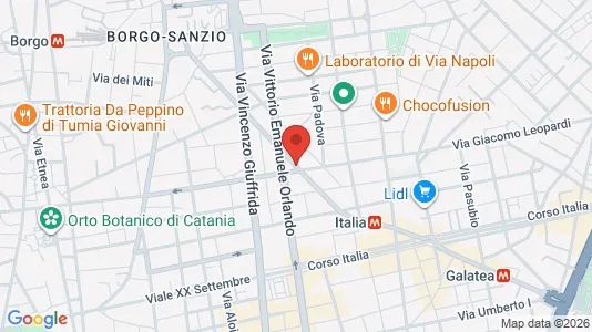 Apartments for rent i Catania - kort over placeringen